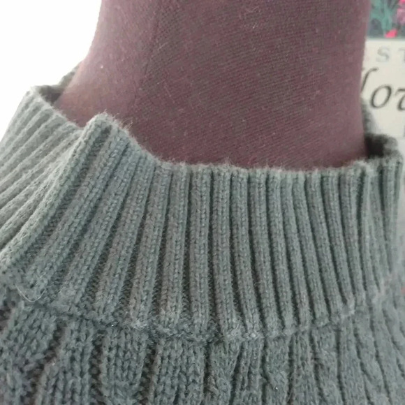 Talbots Dark Green Cable Knit Sweater Women's Small - Picture 10 of 12